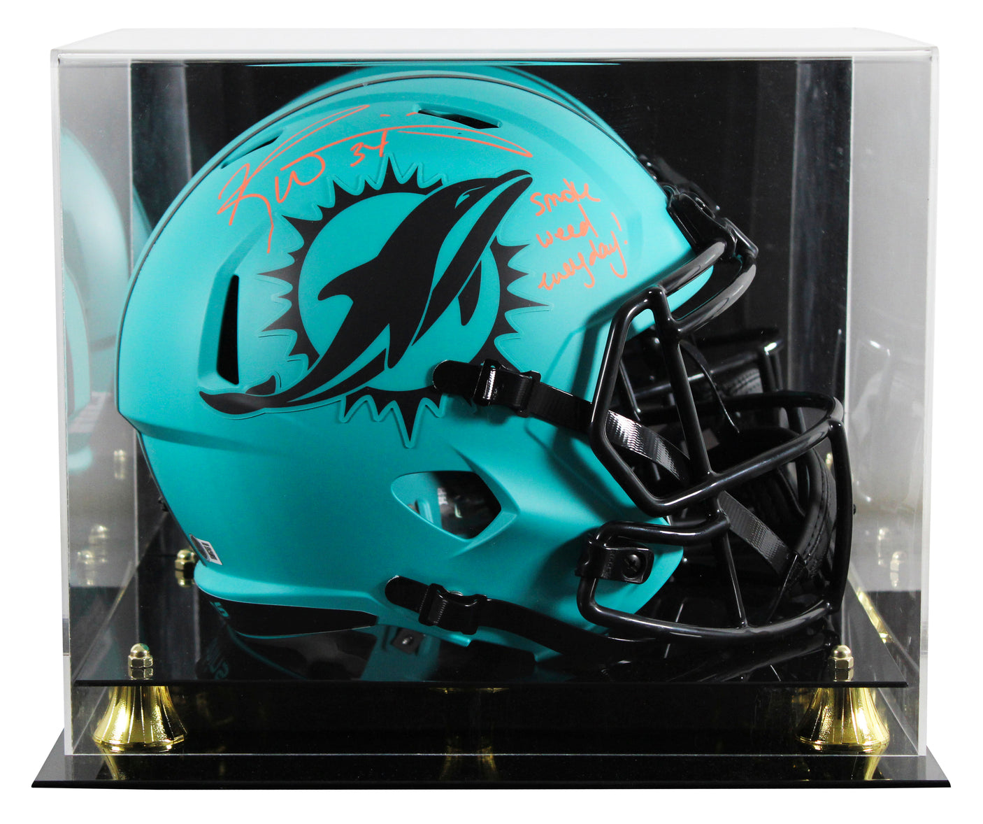 Dolphins Ricky Williams "SWE" Signed Rave F/S Speed Rep Helmet W/ Case BAS Wit