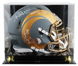 Rams (2) Faulk & Warner Signed Slate F/S Speed Proline Helmet W/ Case BAS Wit