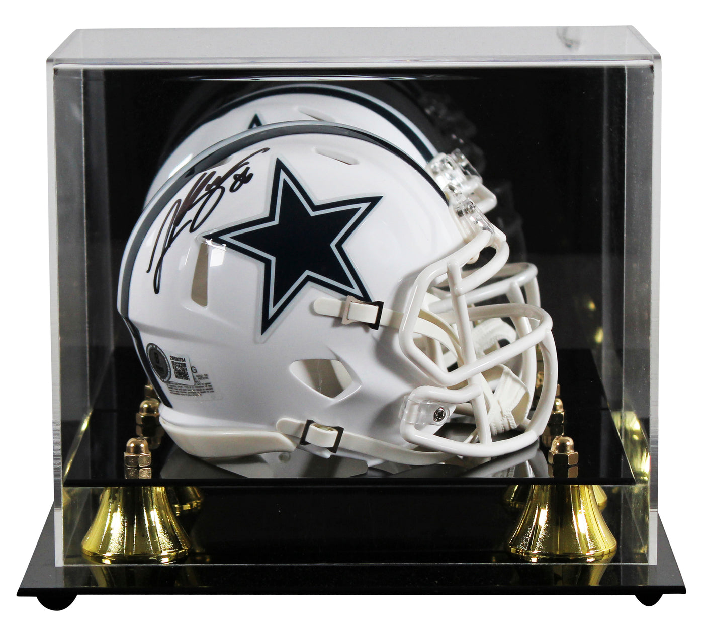 Cowboys Luke Schoonmaker Signed On-Field Alt 2022 Speed Mini Helmet W/ Case BAS