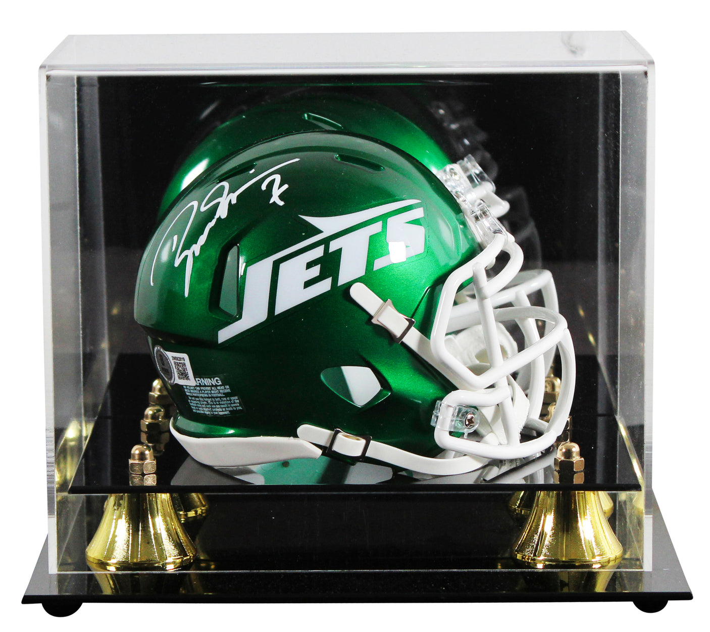 Jets Boomer Esiason Authentic Signed Speed Mini Helmet W/ Case BAS Witnessed