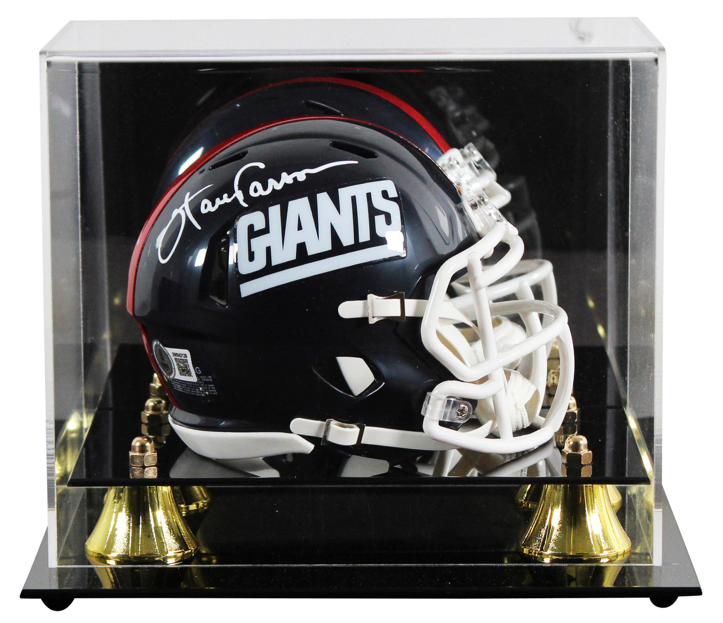 Giants Harry Carson Signed 1981-98 TB Speed Mini Helmet W/ Case BAS Witnessed
