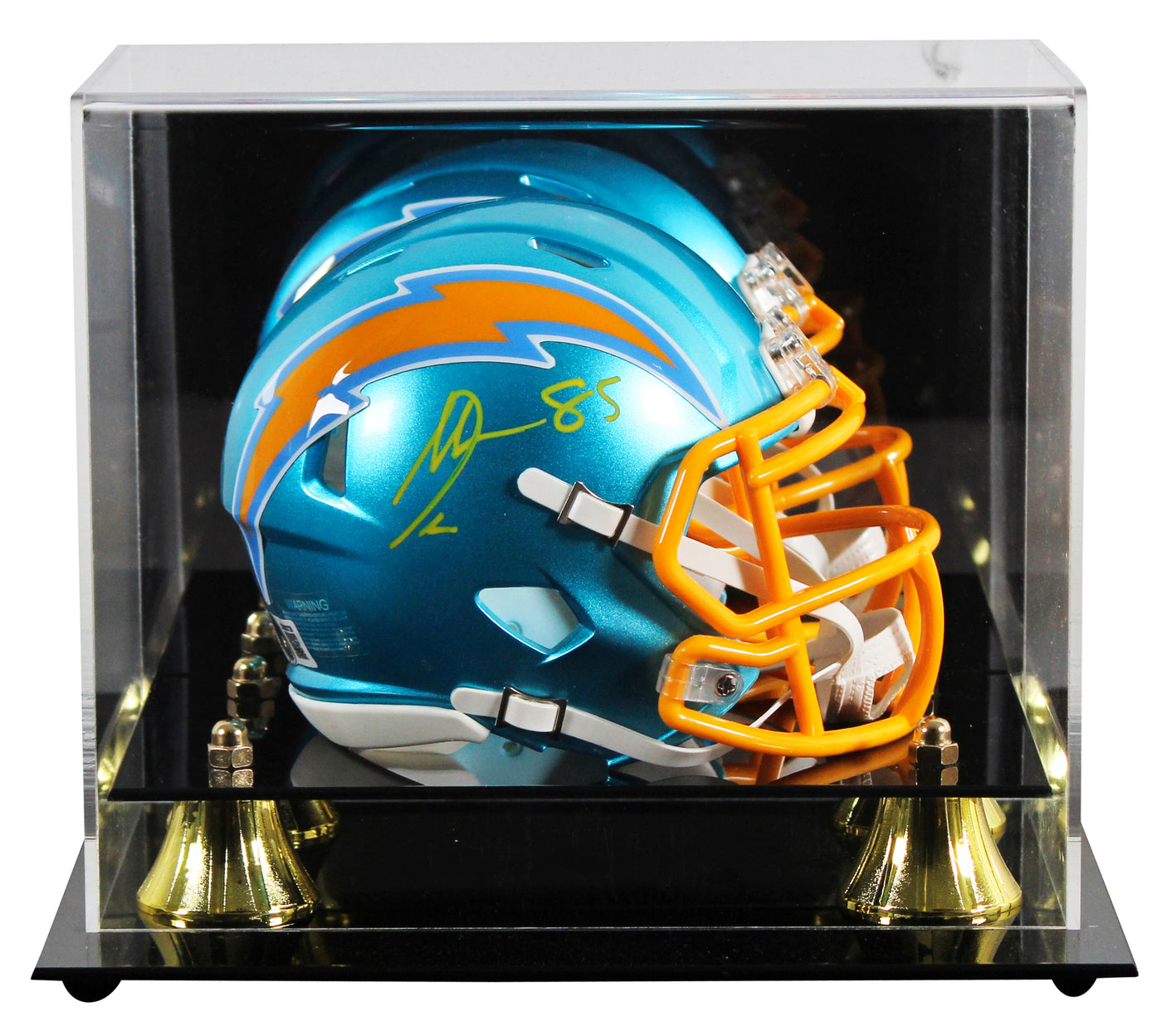 Chargers Antonio Gates Signed Flash Speed Mini Helmet W/ Case BAS Witnessed