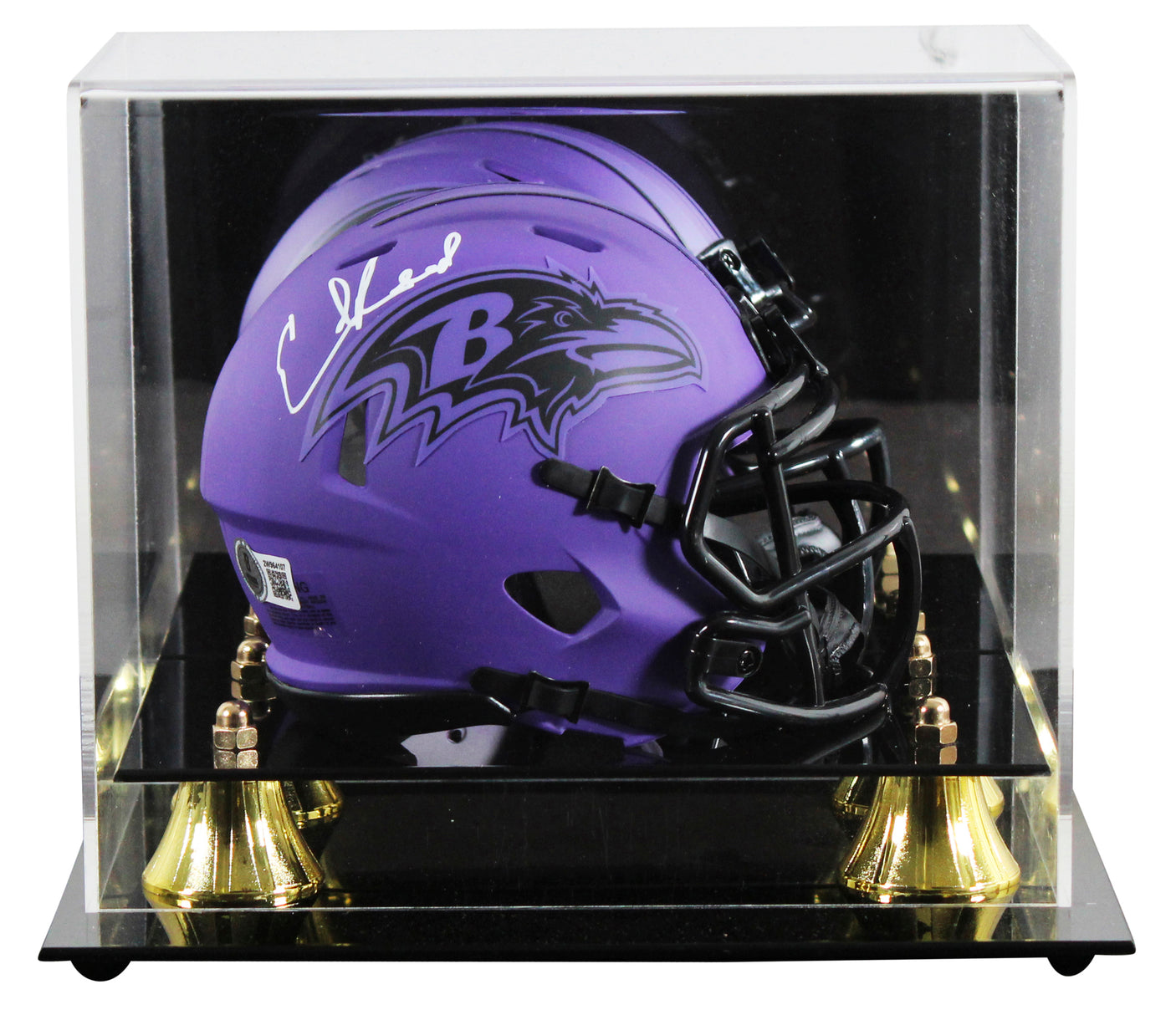 Ravens Ed Reed Authentic Signed Rave Speed Mini Helmet W/ Case BAS Witnessed