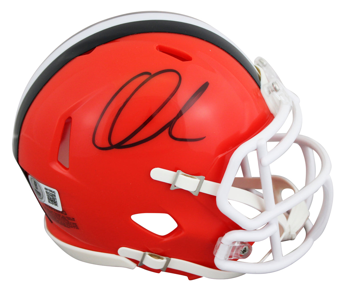 Browns Quinshon Judkins Authentic Signed Speed Mini Helmet W/ Case BAS Witnessed