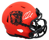 Browns Quinshon Judkins Authentic Signed Rave Speed Mini Helmet BAS Witnessed