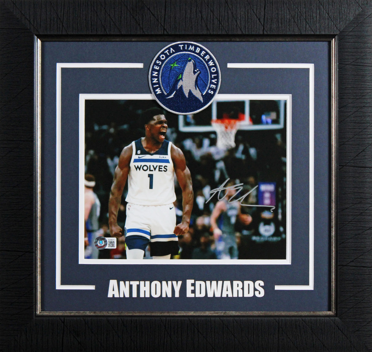 Timberwolves Anthony Edwards Authentic Signed 8x10 Framed Photo BAS #BL88814