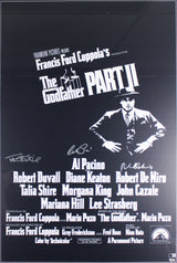 The Godfather (3) Pacino, De Niro & Shire Signed & Framed 27x40 Poster BAS LOA