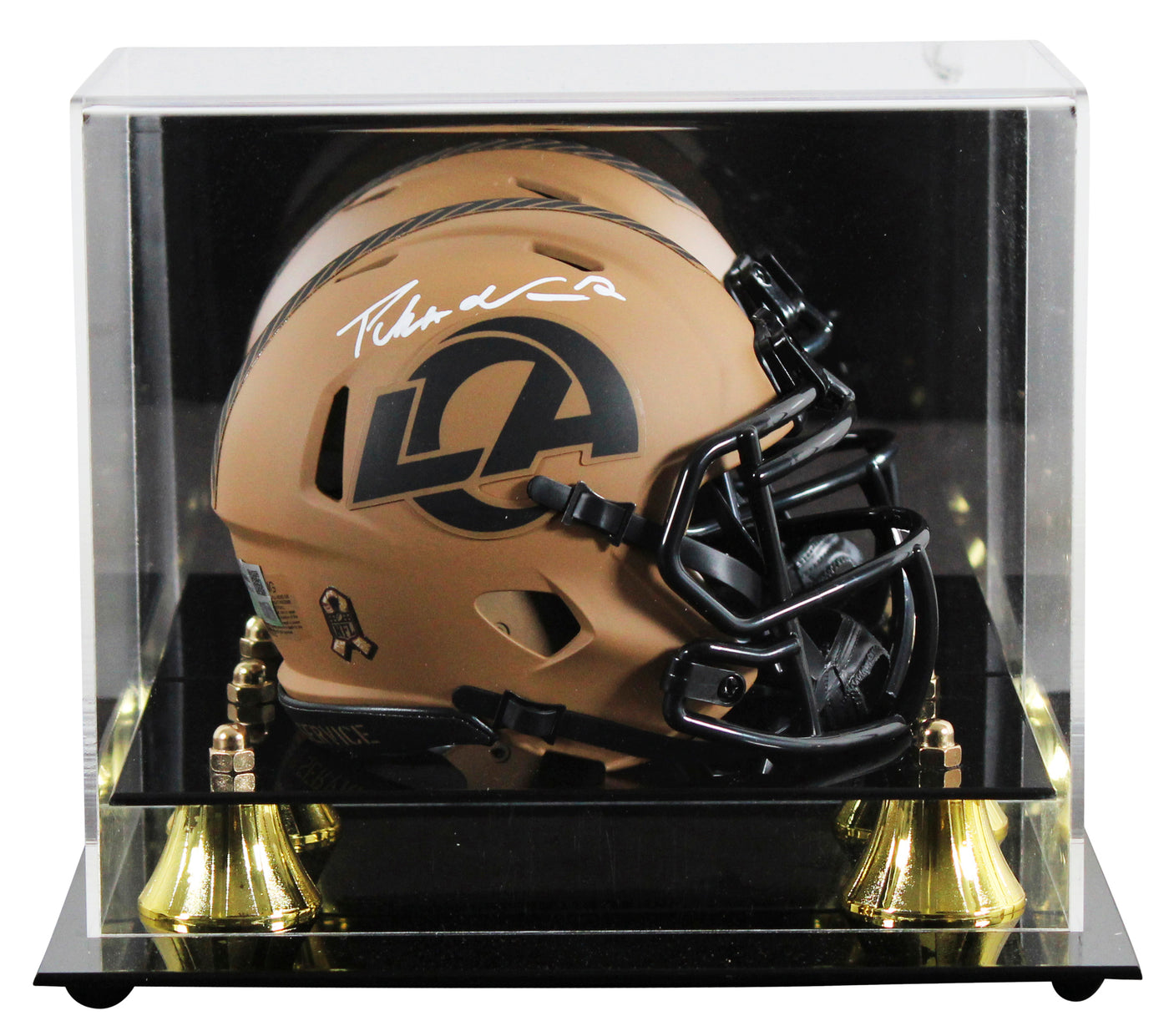 Rams Puka Nacua Signed Salute To Service II Speed Mini Helmet W/ Case Fanatics