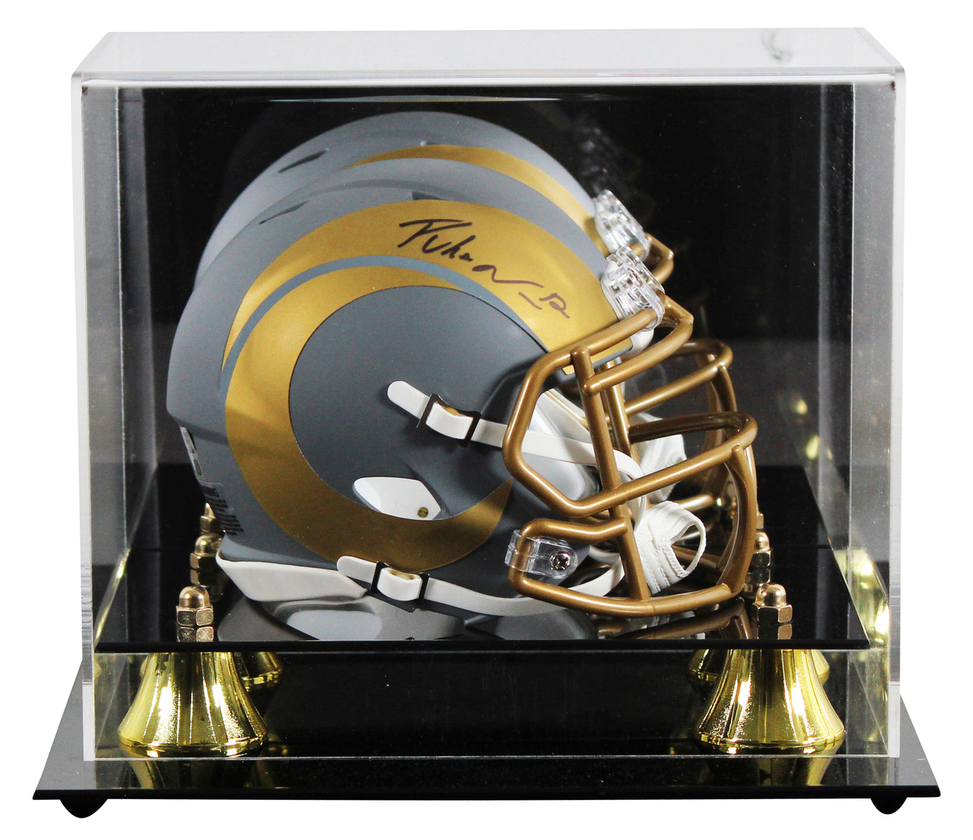 Rams Puka Nacua Authentic Signed Slate Speed Mini Helmet W/ Case Fanatics