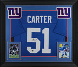 Abdul Carter Authentic Signed Blue Pro Style Framed Jersey BAS Witnessed
