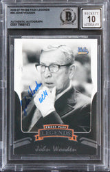 UCLA John Wooden "UCLA" Signed 2006 Press Pass Legend #68 Card Auto 10! BAS Slab