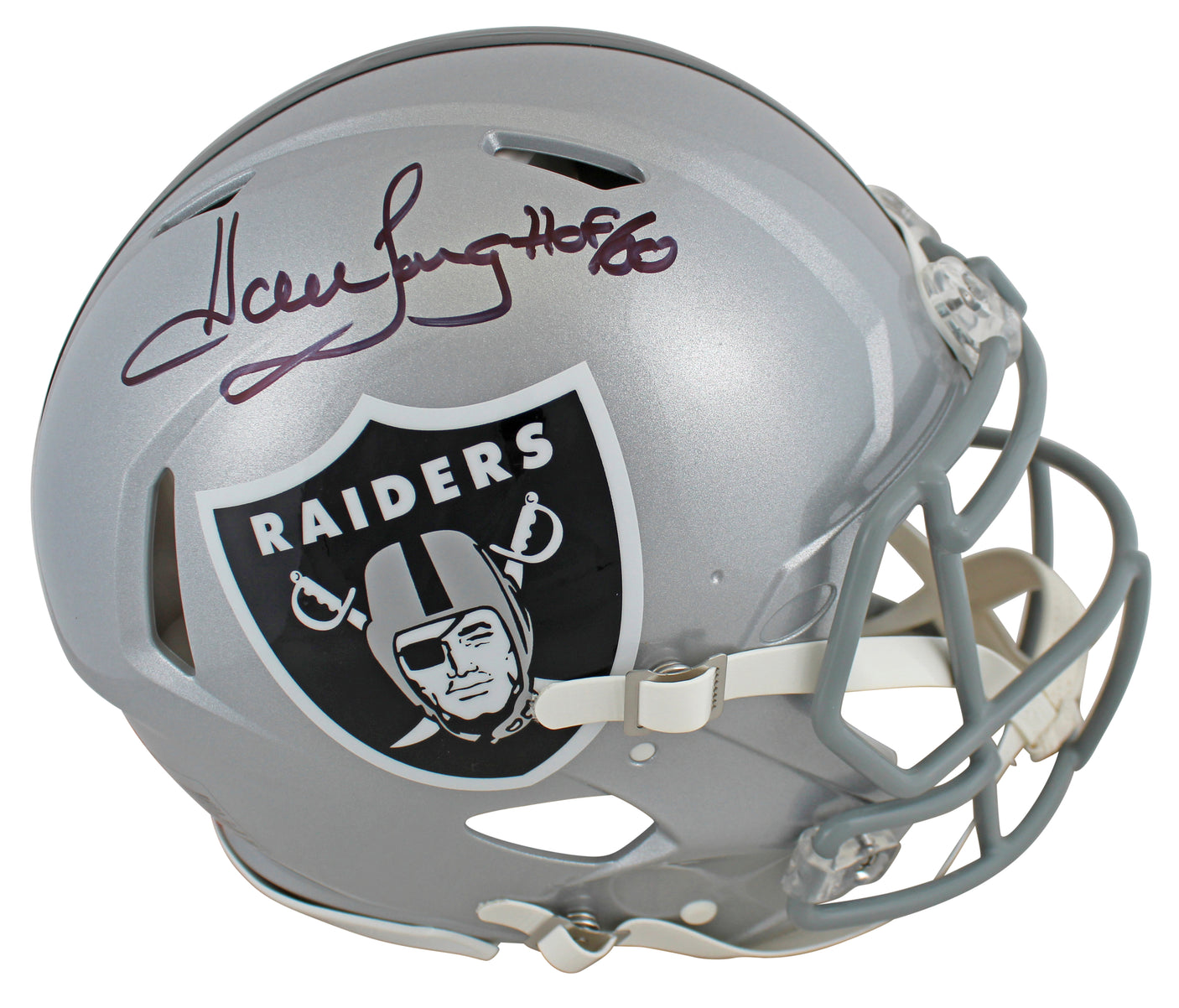 Raiders Howie Long "HOF 00" Signed Full Size Speed Proline Helmet W/ Case BAS W
