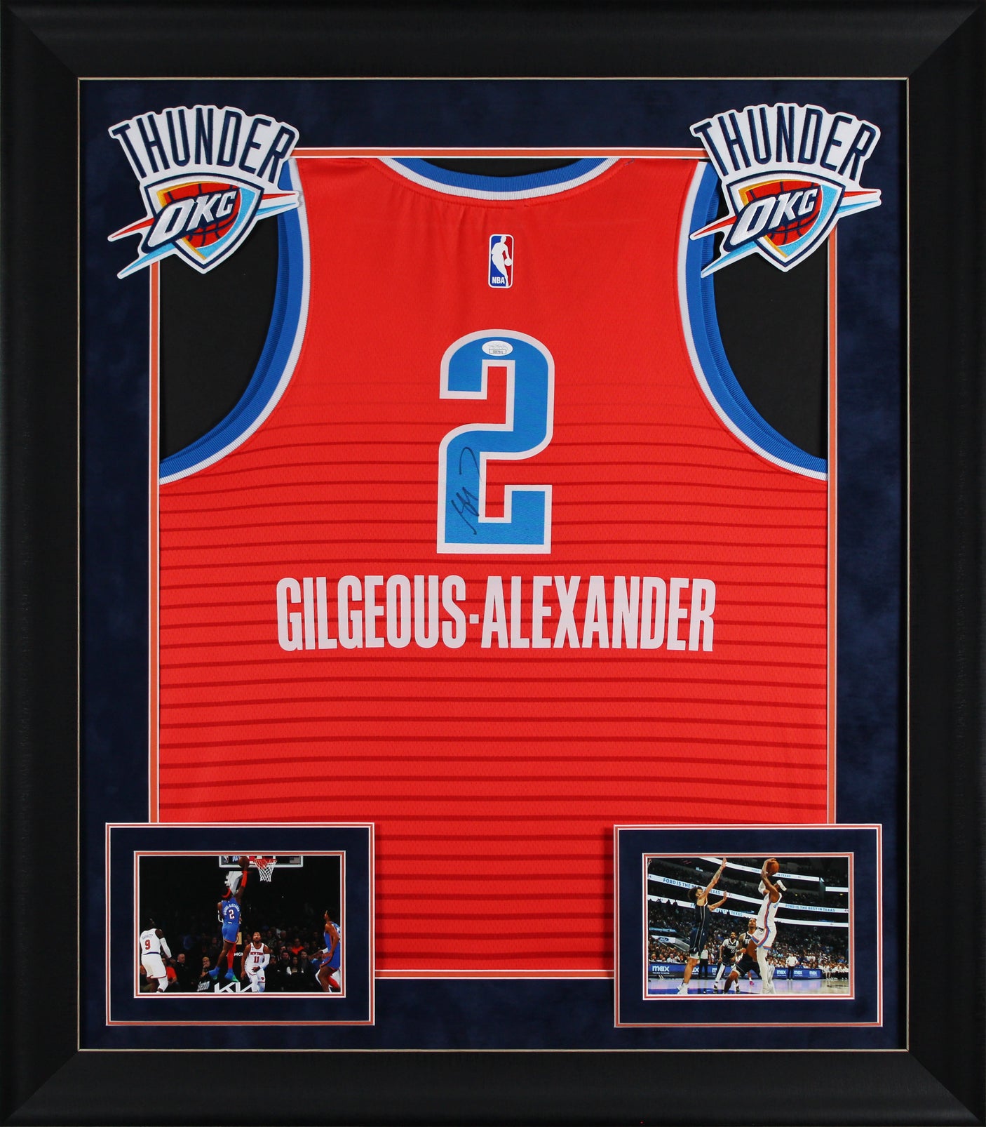 Shai Gilgeous-Alexander Signed Orange Nike Swingman Framed Jersey JSA #CG07641