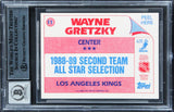 Kings Wayne Gretzky Signed 1989 Topps Sticker Inserts #11 Card Auto 10! BAS Slab