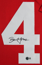 Brent Jones Authentic Signed Red Pro Style Framed Jersey Autographed BAS