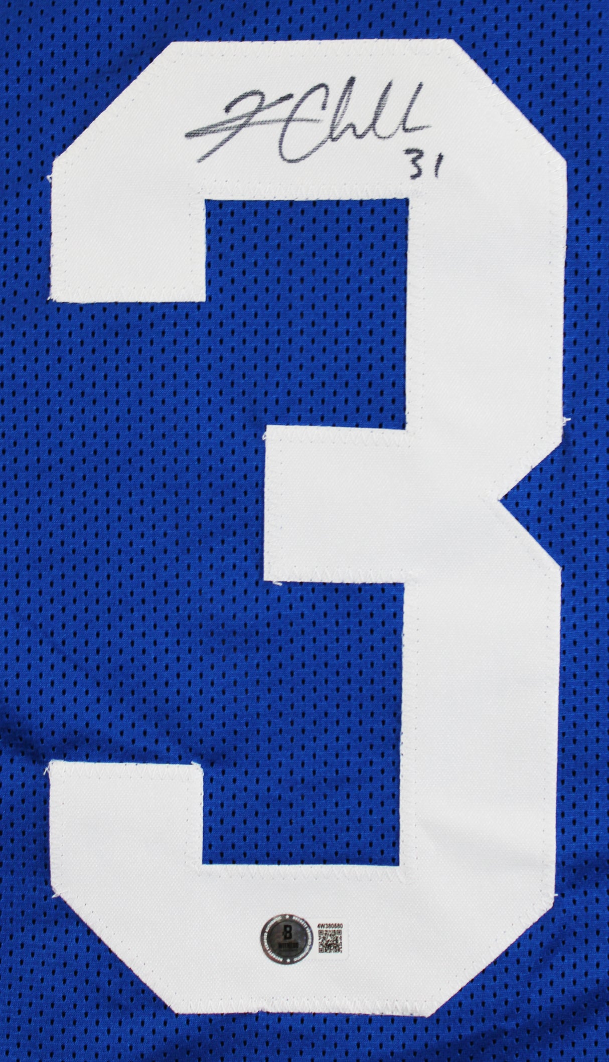 Kam Chancellor Authentic Signed Blue Throwback Pro Style Jersey BAS Witnessed