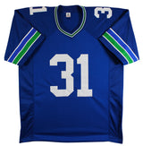 Kam Chancellor Authentic Signed Blue Throwback Pro Style Jersey BAS Witnessed