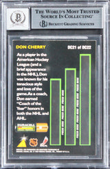 Bruins Don Cherry Signed 1996 Duracell All-Cherry #DC21 Card Auto 10! BAS Slab