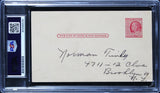 Indians Cy Young Authentic Signed 3.25x5.5 Government Postcard PSA Slabbed