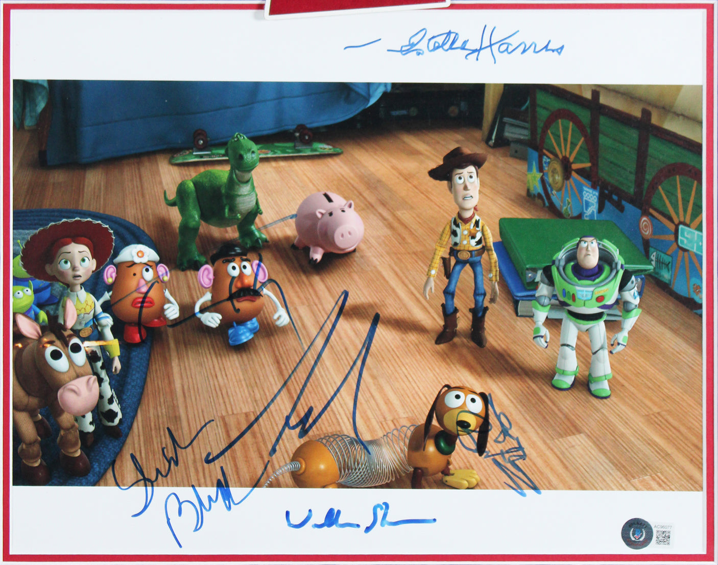 Toy Story (6) Hanks, Allen, Rickles, Harris +2 Signed 11x14 Framed Photo BAS LOA