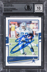 Cowboys Emmitt Smith Signed 2020 Donruss #86 Card Auto Gem Mint 10! BAS Slabbed