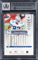 Cowboys Emmitt Smith Signed 2002 Leaf Rookies & Stars #26 Card Auto 10! BAS Slab