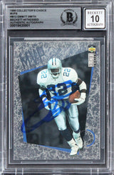 Emmitt Smith Signed 1996 Collector's Choice MVPS #M12 Card Auto 10! BAS Slabbed