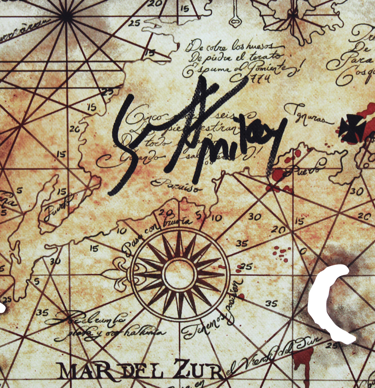 Sean Astin The Goonies "Mikey" Authentic Signed 11x19 Horizontal Canvas Map BAS