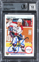 Capitals Scott Stevens Signed 1990 Upper Deck #236 Card Auto 10! BAS Slabbed