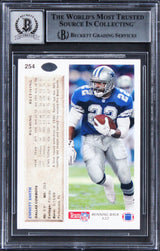 Cowboys Emmitt Smith Signed 1992 Upper Deck #254 Card Auto Grade 10! BAS Slabbed