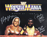 WrestleMania I (33) Hogan, Hart, Piper, Poffo, Bearer Signed 27x40 Poster BAS