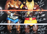WrestleMania I (33) Hogan, Hart, Piper, Poffo, Bearer Signed 27x40 Poster BAS
