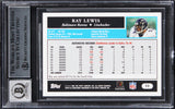 Ravens Ray Lewis Signed 2005 Topps #11 Card Auto Graded Gem Mint 10! BAS Slabbed