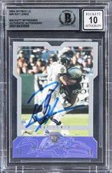 Ravens Ray Lewis Signed 2004 SkyBox LE #39 Card Auto Graded GM 10! BAS Slabbed