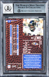Ravens Ray Lewis Signed 2004 Playoff Hogg Heaven #9 Card Auto GM 10! BAS Slabbed