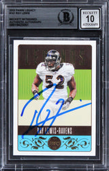 Ravens Ray Lewis Signed 2023 Panini Legacy #141 Card Auto Graded 10! BAS Slabbed