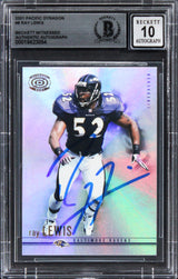 Ravens Ray Lewis Signed 2001 Panini Dynagon #8 Card Auto Graded 10! BAS Slabbed