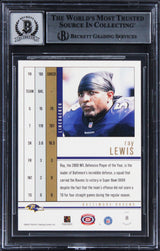 Ravens Ray Lewis Signed 2001 Panini Dynagon #8 Card Auto Graded 10! BAS Slabbed