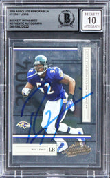 Ravens Ray Lewis Signed 2004 Absolute Memorabilia #11 Card Auto 10! BAS Slabbed