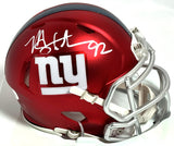 Michael Strahan Signed Giants Blaze Speed Mini Helmet - Beckett W Hologram