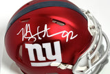 Michael Strahan Signed Giants Blaze Speed Mini Helmet - Beckett W Hologram