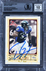Ravens Ray Lewis Signed 2004 Fleer Sweet Sigs #30 Card Auto Grade 10! BAS Slab