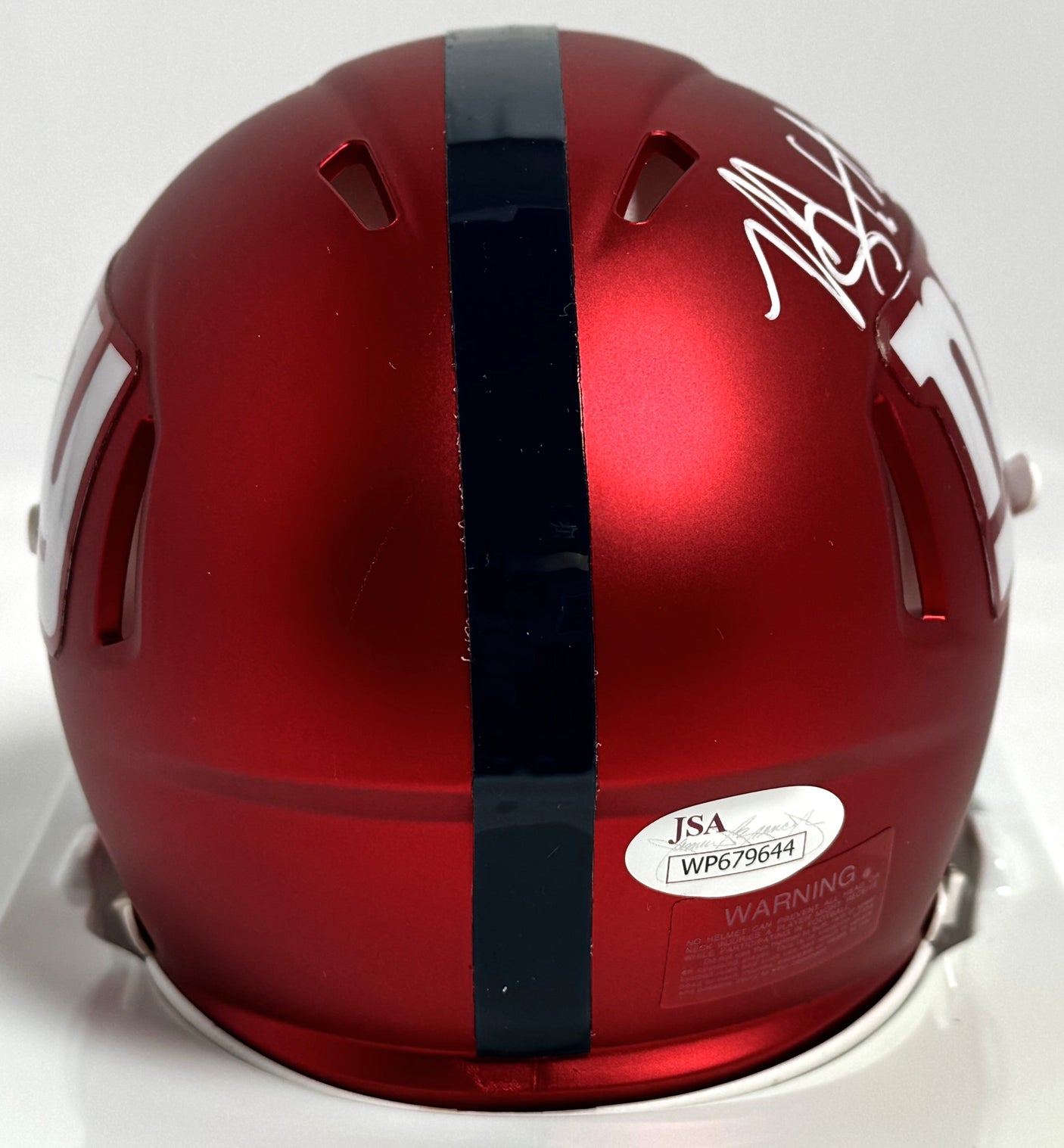 Michael Strahan Signed Giants Blaze Speed Mini Helmet - JSA *White