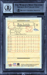 Ravens Ray Lewis Signed 2004 Fleer Sweet Sigs #30 Card Auto Grade 10! BAS Slab