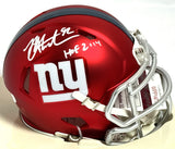 Michael Strahan Signed W/ HOF Giants Blaze Speed Mini Helmet - JSA *White