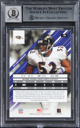 Ravens Ray Lewis Signed 2004 Leaf Rookies & Stars #10 Card Auto 10! BAS Slabbed