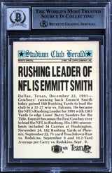 Emmitt Smith Signed 1991 Stadium Club Members Only #36 Card Auto 10! BAS Slabbed