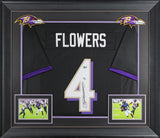 Zay Flowers Authentic Signed Purple Pro Style Framed Jersey BAS Witnessed