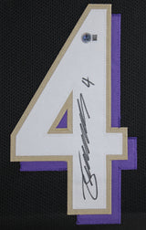 Zay Flowers Authentic Signed Purple Pro Style Framed Jersey BAS Witnessed