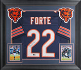 Matt Forte Authentic Signed Navy Pro Style Framed Jersey BAS Witnessed